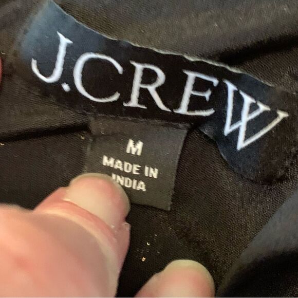 J. Crew Blouse Women’s Medium Black Yellow Sheer Polka Dot Ruffle Neck. - Picture 10 of 14